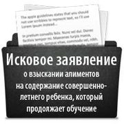 Как составить исковое заявление о взыскании алиментов на содержание совершеннолетнего ребенка, который продолжает обучение