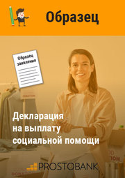 Заявление + декларация на выплату социальной помощи